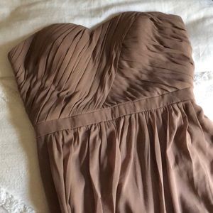 Bill Levkoff strapless bridesmaid dress